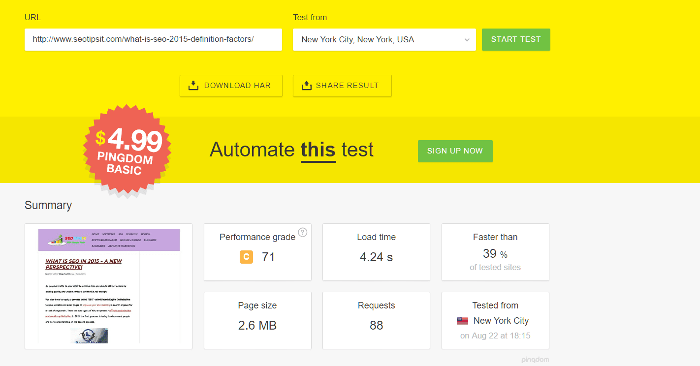 check-page-load-speed-using-pingdom-with-inmotion-hosting-vps