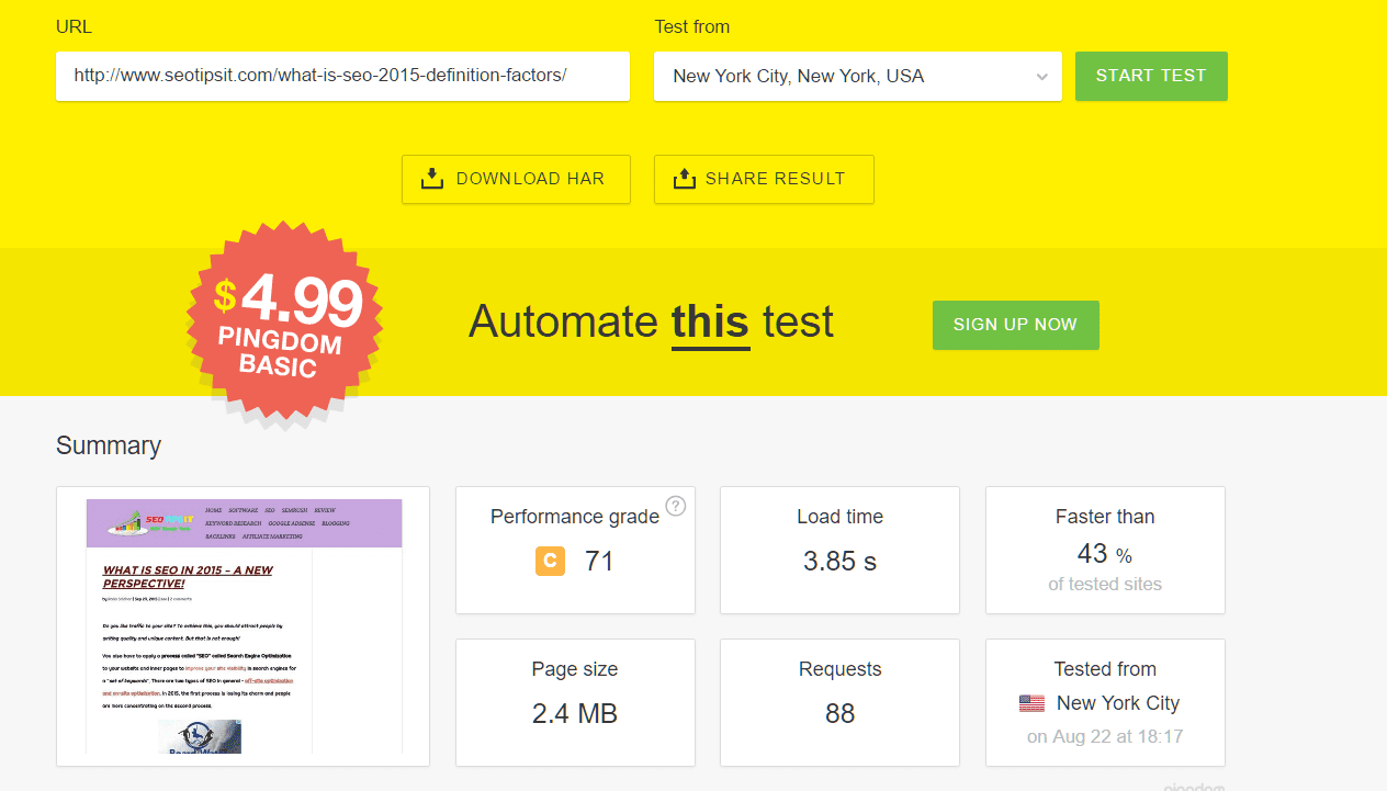 improve website performance - a case study