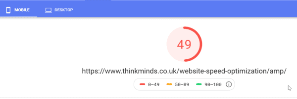 GeneratePress wordpress theme review - mobile pagespeed insights