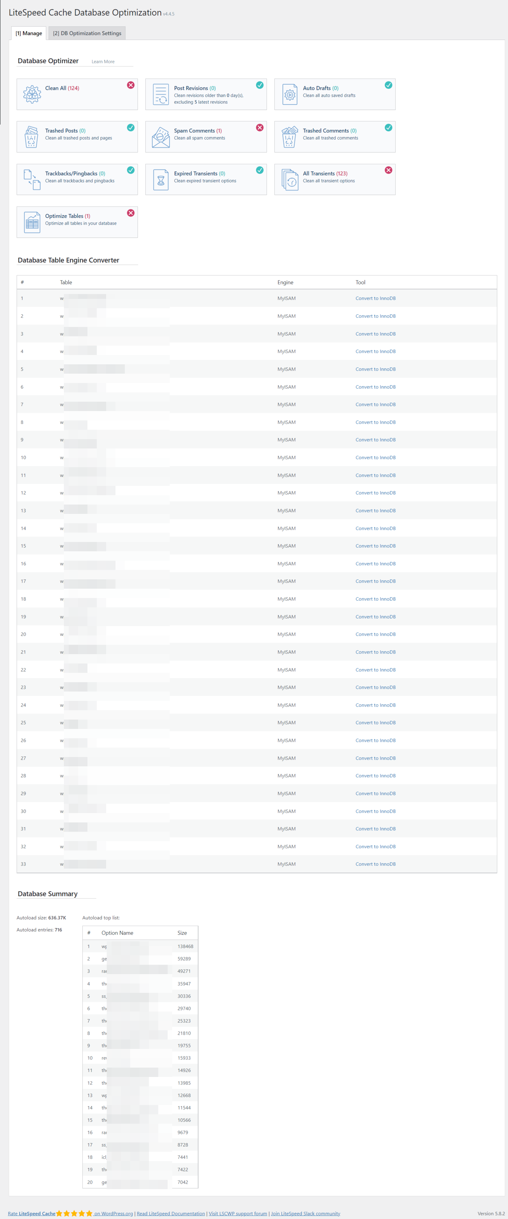 LiteSpeed Cache Best Settings to Score Perfect 100 7 best litespeed cache db optimizaton settings
