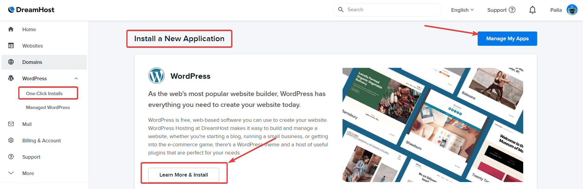 DreamHost Review - How to Install WordPress with 1-Click Install 3 one click install wordpress app dreamhost