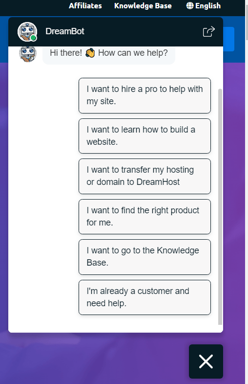 dreamhost bot support