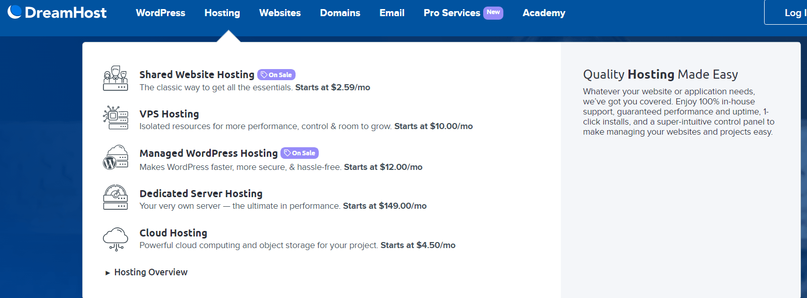 dreamhost hosting plans