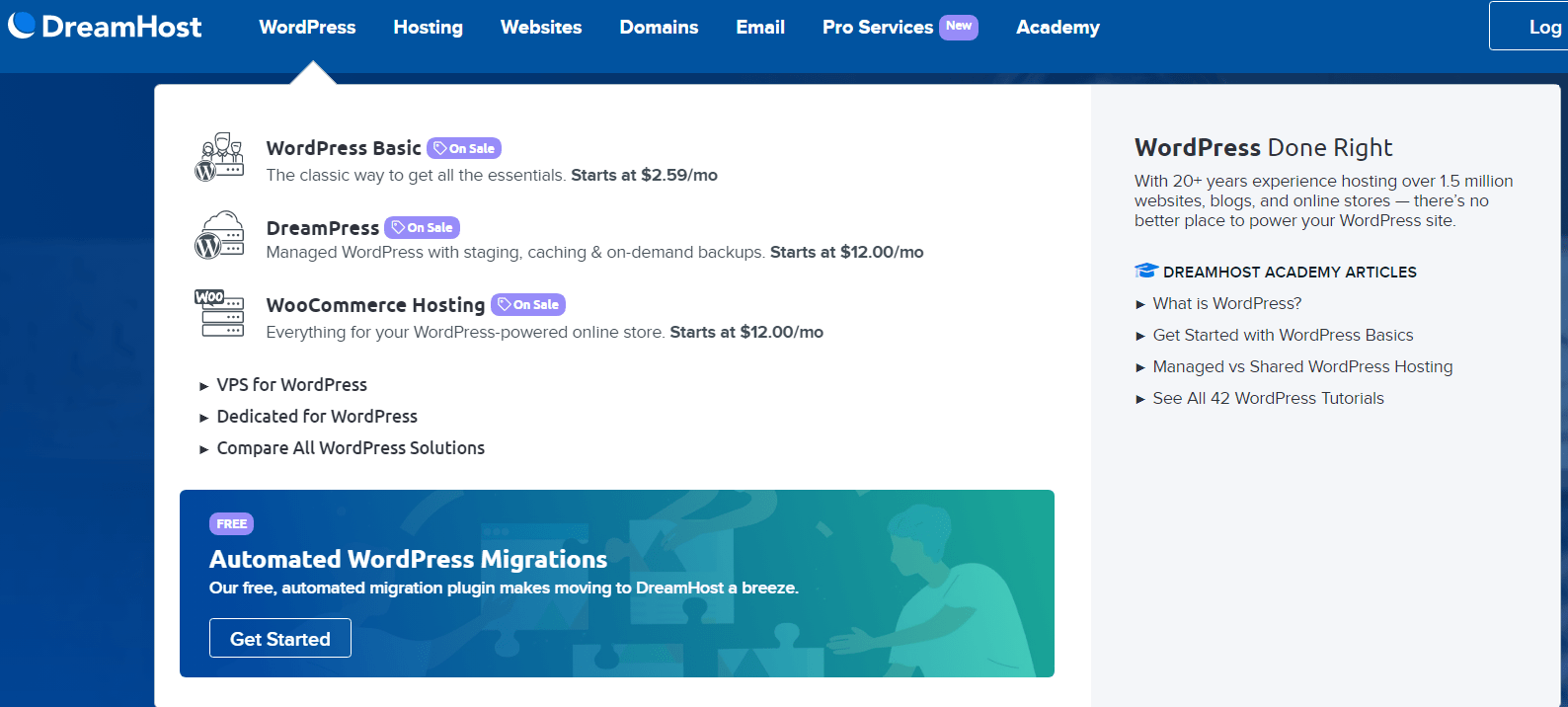 dreamhost wordpress hosting