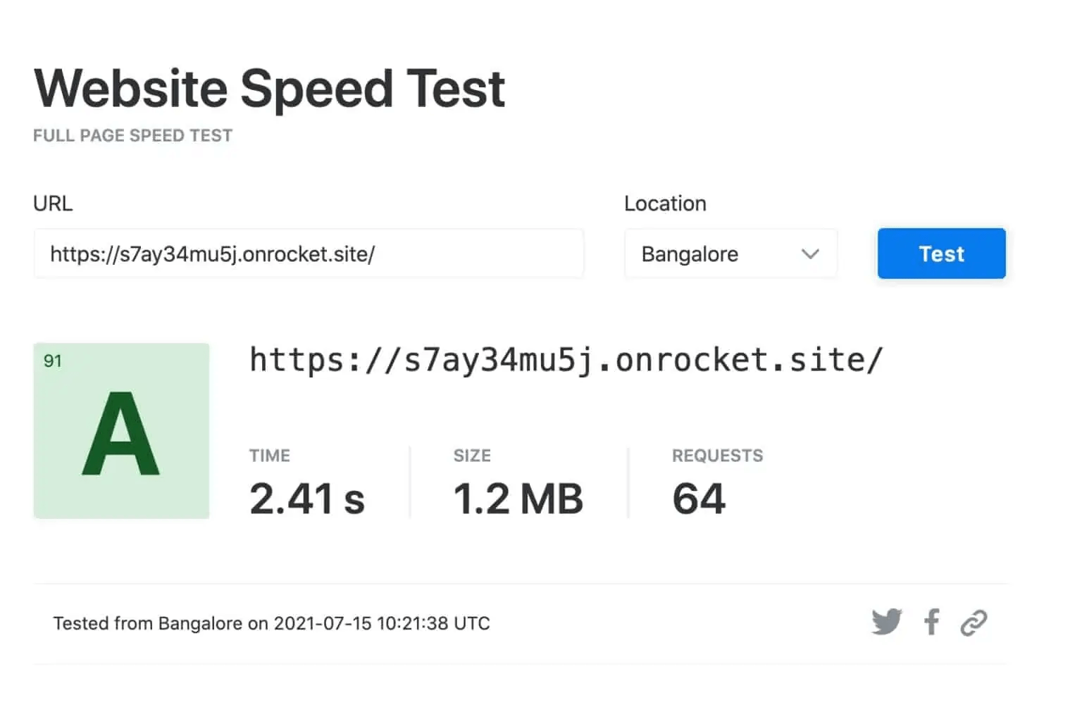 Rocket.net Review - Experience it yourself with $1 10 Speed Test Bangalore rocket net india