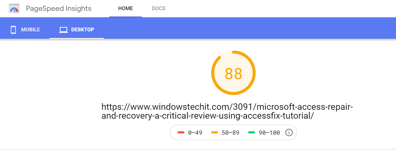 WP Rocket Performance: 5 Steps to Skyrocket Site Speed 8 desktop score pagespeed insights wp rocket