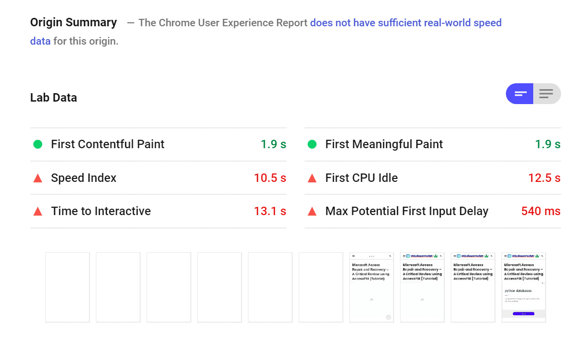 speed index low pagespeed insights mobile wp rocket