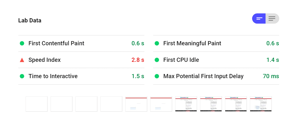 speed parameters pagespeed insights desktop with wp rocket