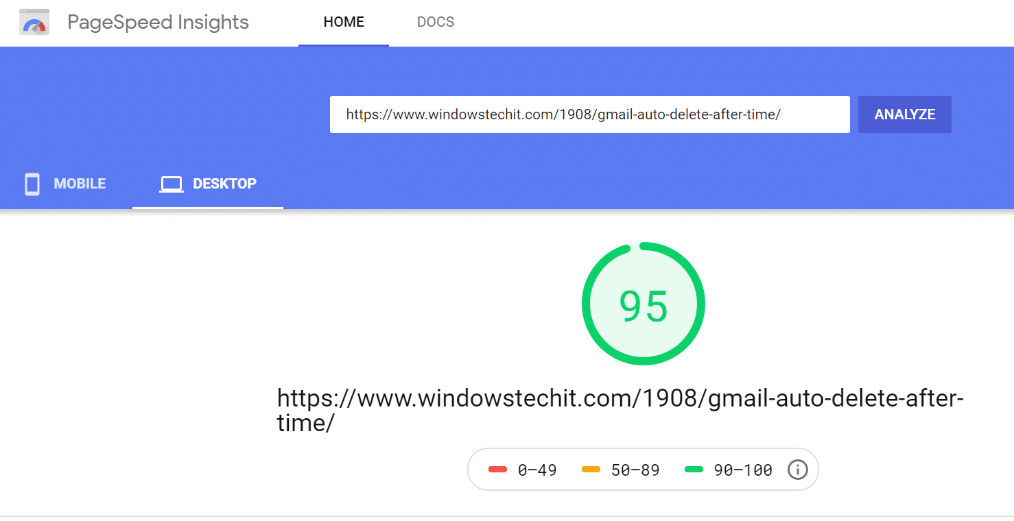 WP Rocket Performance: 5 Steps to Skyrocket Site Speed 10 wp rocket review desktop results