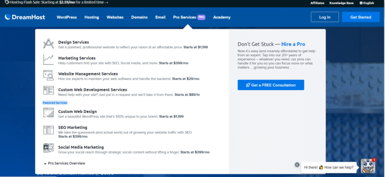 dreamhost review of services