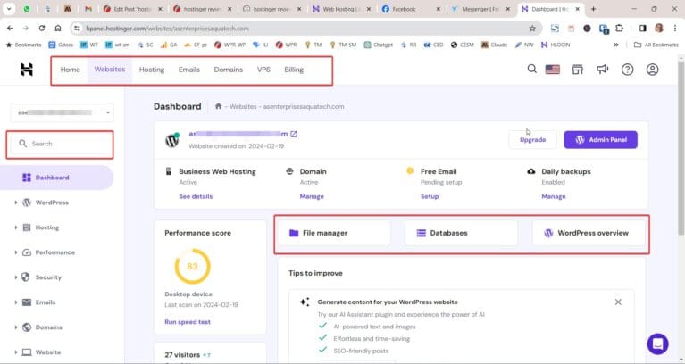 7 Glowing Hostinger Reviews: Igniting Online Success Stories 38 hostinger reviews dashboard
