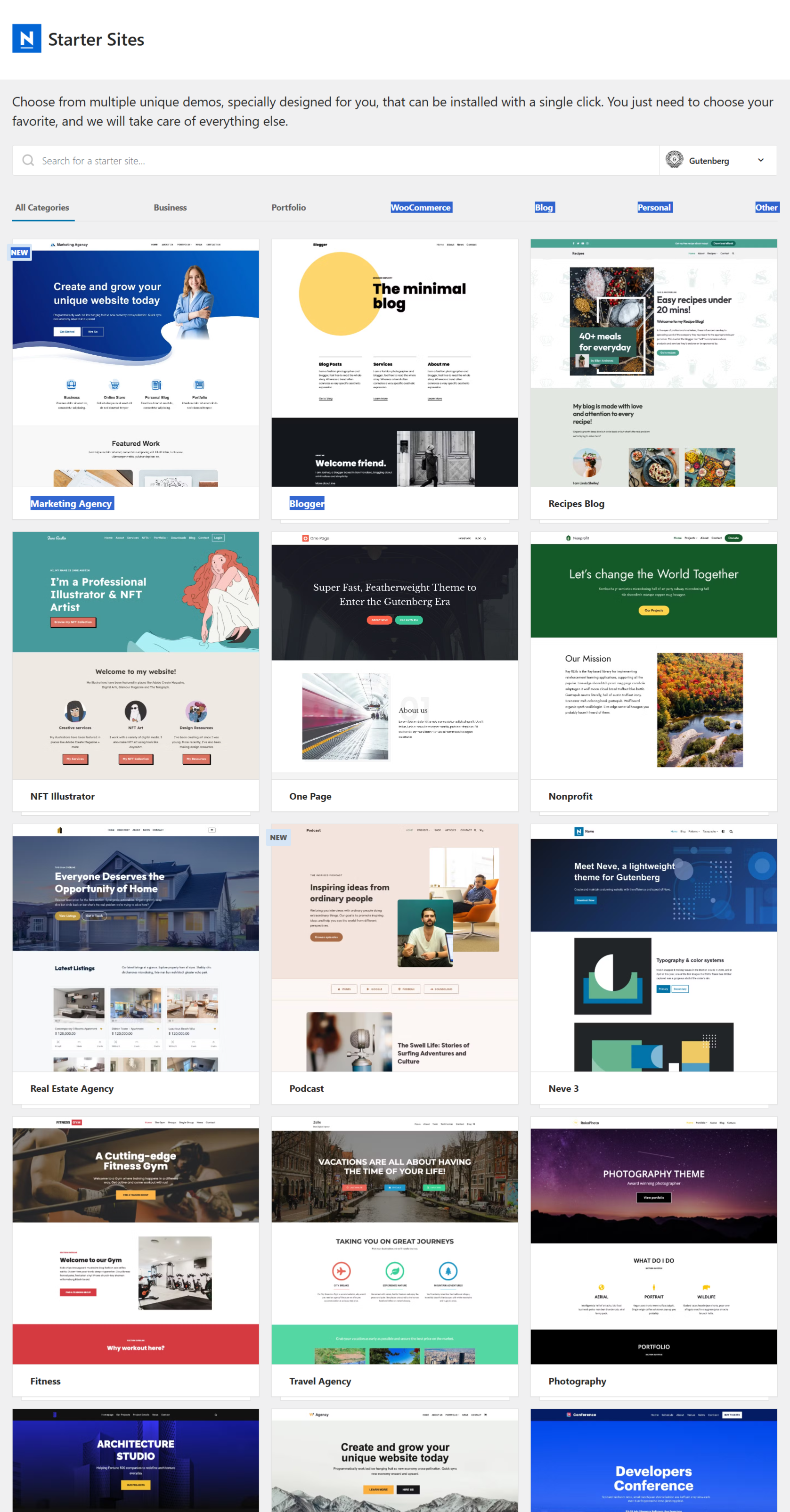 How To Switch Your WordPress Theme To Neve? 7 neve starter sites