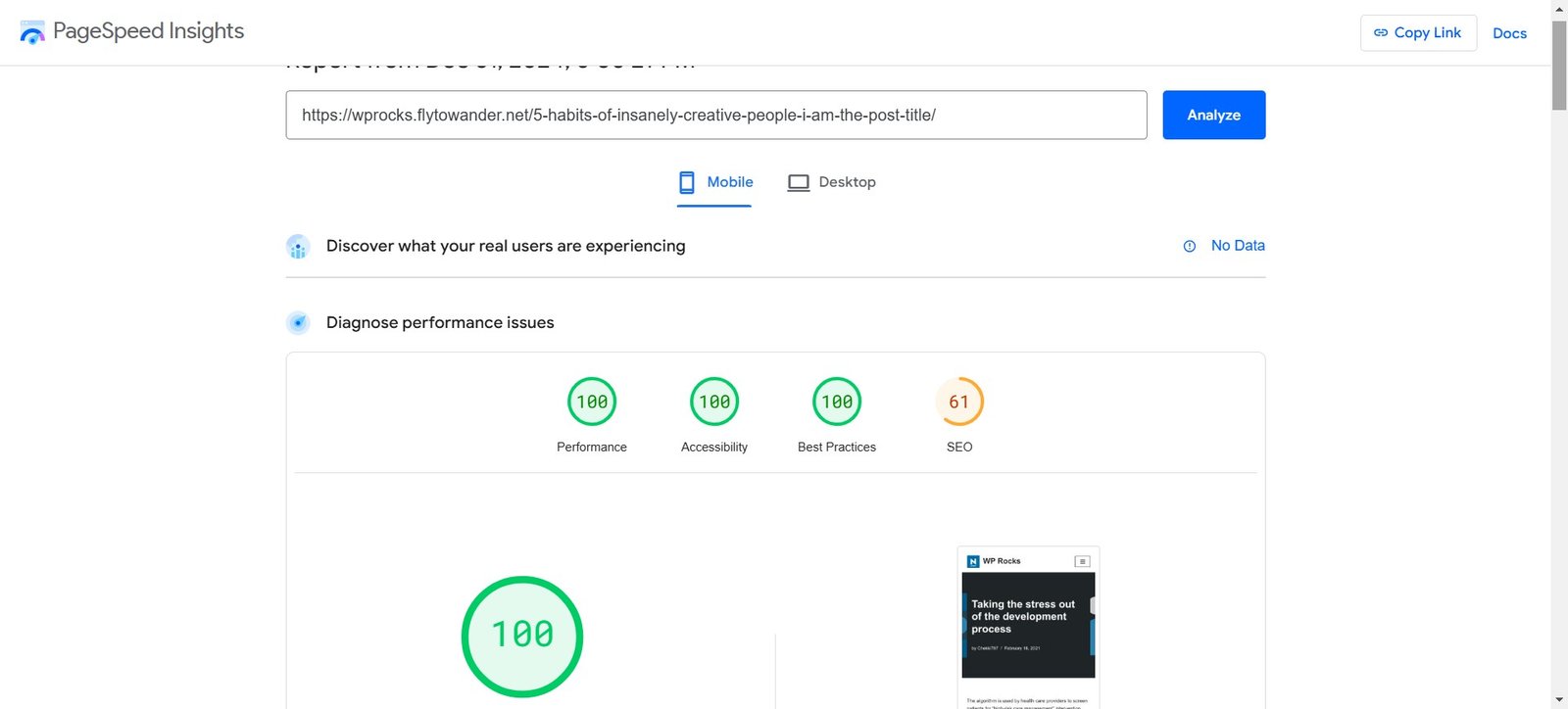 Neve Theme Case Study: Real-Life Success Stories and Benefits 3 neve theme performance mobile pagespeed insights